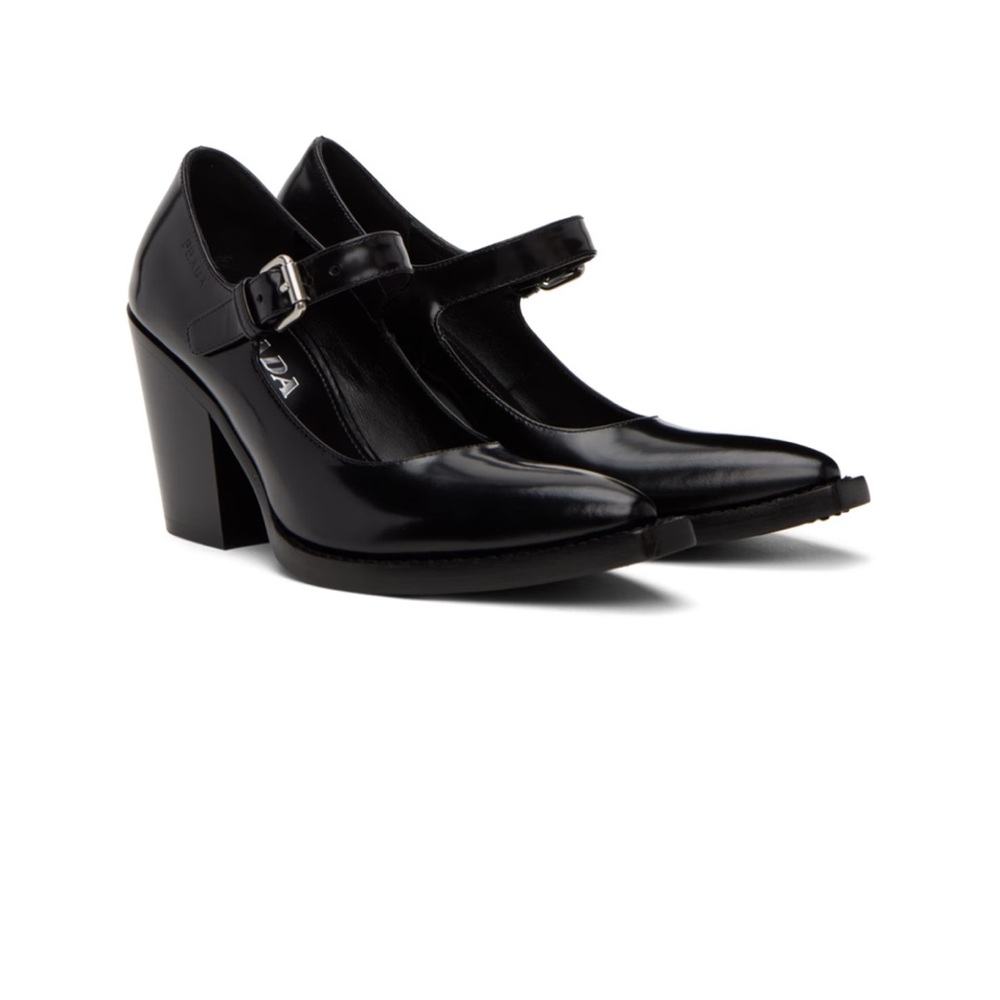 Prada Black Leather Heels